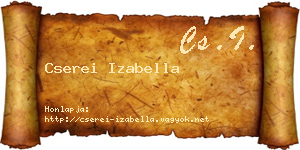 Cserei Izabella névjegykártya